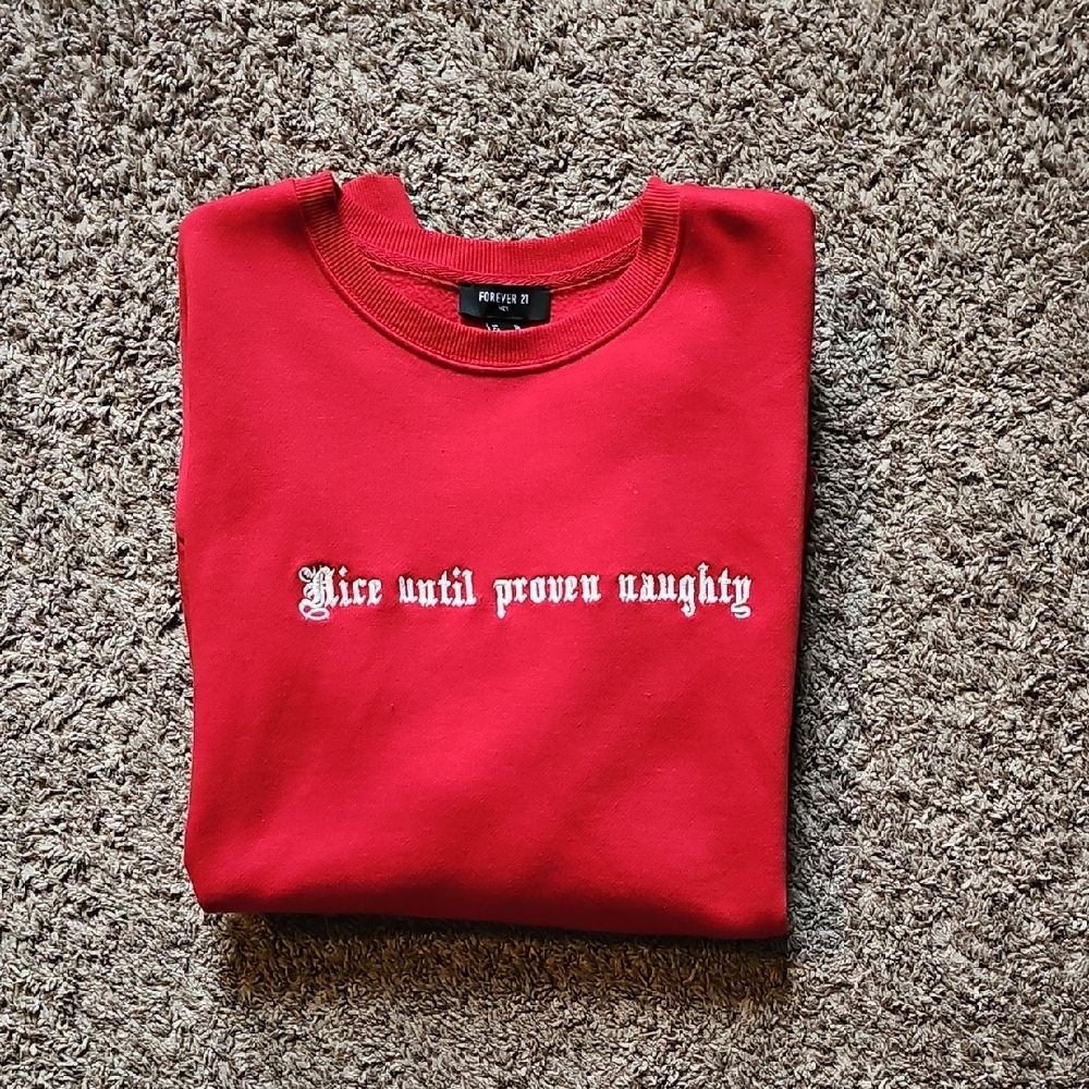 Forever 21 Vibrant Red Sweatshirt